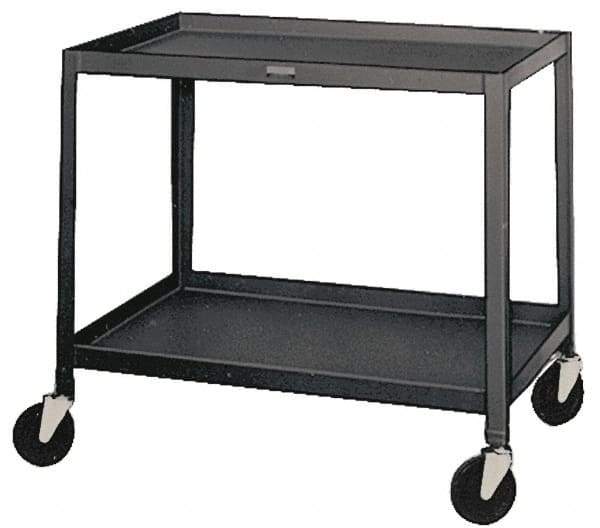 Made in USA - 500 Lb Capacity, 18" Wide x 36" Long x 34-1/2" High Service Cart - 3 Shelf, Steel, Swivel Casters - Industrial Tool & Supply