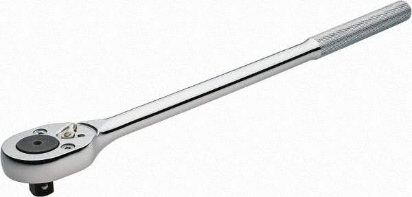 Proto - 1/2" Drive Pear Head Ratchet - Chrome Finish, 16" OAL, 24 Gear Teeth, Standard Head - Industrial Tool & Supply