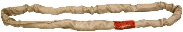 Lift-All - 7' Long x 1-7/8" Wide, Polyester Web Sling - 8,500 Lb Choker Capacity, 1-1/8" Diam Chain, Tan - Industrial Tool & Supply