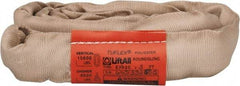 Lift-All - 3' Long x 3" Wide, 10,600 Lb Vertical Capacity, Polyester Web Sling - 8,500 Lb Choker Capacity, 1-1/8" Diam Chain, Tan - Industrial Tool & Supply