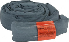 Lift-All - 6' Long x 3-1/4" Wide, 31,000 Lb Vertical Capacity, Polyester Web Sling - 24,800 Lb Choker Capacity, 2-1/4" Diam Chain, Gray - Industrial Tool & Supply