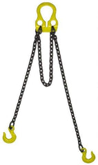 Lift-All - 10' Long, 7,400 Lb Basket Capacity, 6,100 Lb Vertical Capacity, Alloy Steel Web Sling - Adjust-A-Link Chain Sling, 9/32" Diam Chain - Industrial Tool & Supply