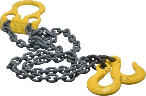 Lift-All - 6' Long, 4,700 Lb Basket Capacity, 3,600 Lb Vertical Capacity, Alloy Steel Web Sling - Adjust-A-Link Chain Sling, 7/32" Diam Chain - Industrial Tool & Supply