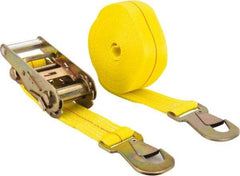 Lift-All - 27' Long x 2" Wide, 1,600 Lb Basket Capacity, 1,600 Lb Vertical Capacity, Polyester Web Sling - Yellow - Industrial Tool & Supply