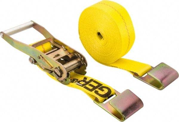 Lift-All - 27' Long x 2" Wide, 3,300 Lb Basket Capacity, 3,300 Lb Vertical Capacity, Polyester Web Sling - Yellow - Industrial Tool & Supply
