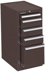 Kennedy - 5 Drawer Red Side Cabinet - 13-5/8" Wide x 29" High x 18" Deep, Use with 27" Wide Roller Cabinet - Industrial Tool & Supply