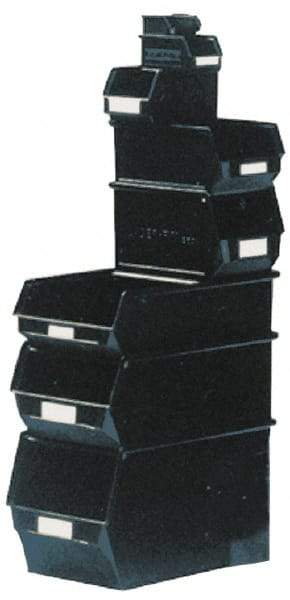 SSI Schaefer - 22 Lb. Load Capacity, 20-1/8" Deep, Black Polypropylene Hopper Stacking Bin - 7-7/8" High x 12-1/2" Wide x 20-1/8" Long - Industrial Tool & Supply