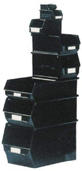 SSI Schaefer - 22 Lb. Load Capacity, 20-1/8" Deep, Black Polypropylene Hopper Stacking Bin - 7-7/8" High x 12-1/2" Wide x 20-1/8" Long - Industrial Tool & Supply
