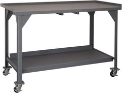 Durham - Roll-Around Workbench Mobile Work Bench - Steel, Gray, 60" Long x 30" Deep x 39-1/2" High - Industrial Tool & Supply