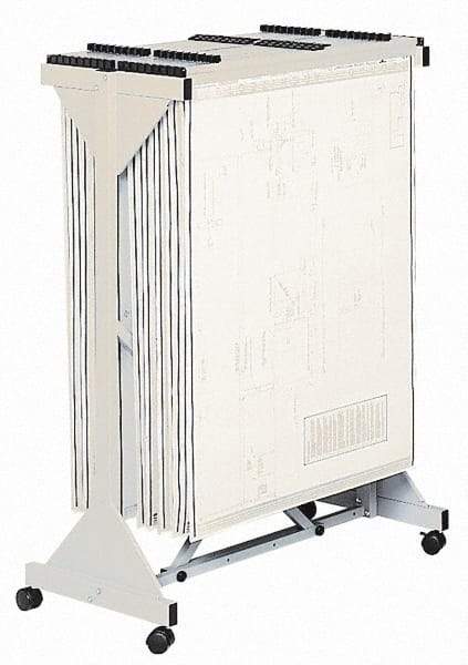 Safco - 29 Inch Wide x 20-1/2 Inch Deep x 54-1/2 Inch High, Steel Vertical Print Storage - Putty, 18 to 42 Inch Clamp Width - Industrial Tool & Supply