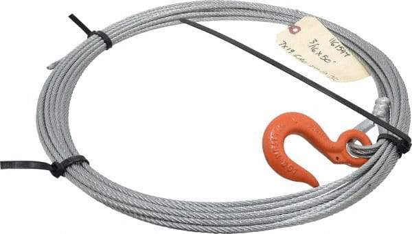 Lift-All - 3/16" Diameter x 50' Length Winch Cable - Industrial Tool & Supply