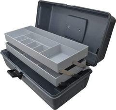 Flambeau - 11 Compartment 2 Tray Tool Box - 15" Wide x 6-3/4" Deep x 6-1/2" High, Copolymer Resin, Gray - Industrial Tool & Supply