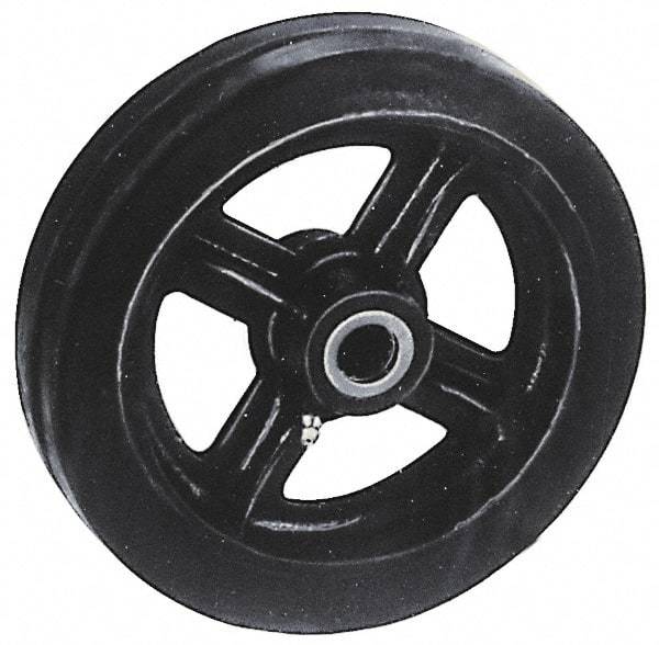 Fairbanks - 12 Inch Diameter x 2-1/2 Inch Wide, Rubber Caster Wheel - 900 Lb. Capacity, 2-3/4 Inch Hub Length, 1 Inch Axle Diameter, Roller Bearing - Industrial Tool & Supply