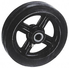 Fairbanks - 12 Inch Diameter x 2-1/2 Inch Wide, Rubber Caster Wheel - 900 Lb. Capacity, 2-3/4 Inch Hub Length, 1 Inch Axle Diameter, Roller Bearing - Industrial Tool & Supply