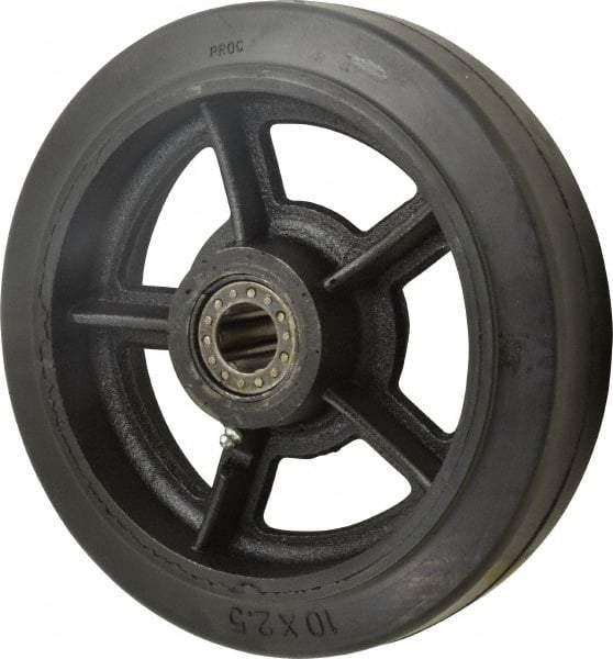 Value Collection - 10 Inch Diameter x 2-1/2 Inch Wide, Rubber Caster Wheel - 800 Lb. Capacity, 2-3/4 Inch Hub Length, 1 Inch Axle Diameter, Roller Bearing - Industrial Tool & Supply