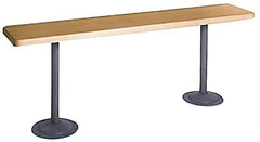 Made in USA - 8' Long x 9-1/2" Wide x 1-1/4" Thick, Maple Wood Bench Seat - Order Pedestals Separately - Industrial Tool & Supply