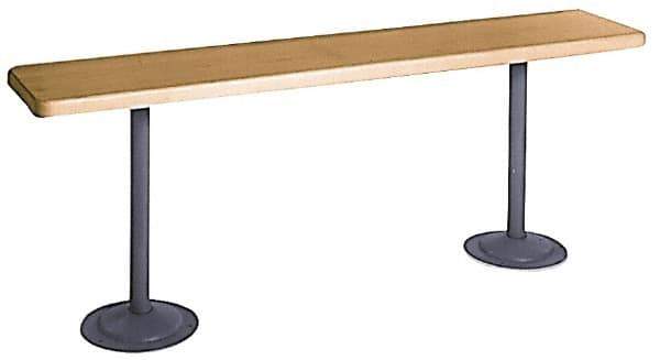 Made in USA - 10' Long x 9-1/2" Wide x 1-1/4" Thick, Maple Wood Bench Seat - Order Pedestals Separately - Industrial Tool & Supply
