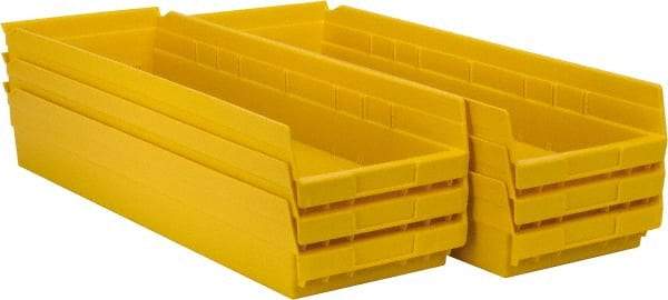 Akro-Mils - 23-5/8" Deep, Yellow Hopper Shelf Bin - 4" High x 8-3/8" Wide x 23-5/8" Long - Industrial Tool & Supply