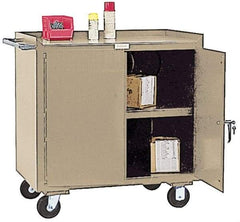 Durham - 800 Lb Capacity, 2 Door Mobile Cabinet - 46" Wide x 21" Deep x 34" High, Steel, Gray - Industrial Tool & Supply