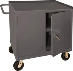 Durham - 1,000 Lb Capacity, 2 Door Mobile Cabinet - 36" Wide x 24" Deep x 37-1/2" High, Steel, Gray - Industrial Tool & Supply