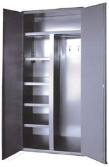 Durham - 5 Shelf Combination Storage Cabinet - Steel, 36" Wide x 24" Deep x 84" High, Gray - Industrial Tool & Supply