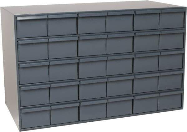 Durham - 30 Drawer, Small Parts Steel Storage Cabinet - 17-1/4" Deep x 33-3/4" Wide x 21-1/8" High - Industrial Tool & Supply