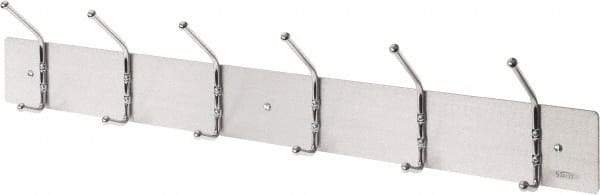 Safco - 6 Hooks, 36" Long x 2-1/8" Deep, Steel Utility Hook Strips - 2-1/2" High - Industrial Tool & Supply