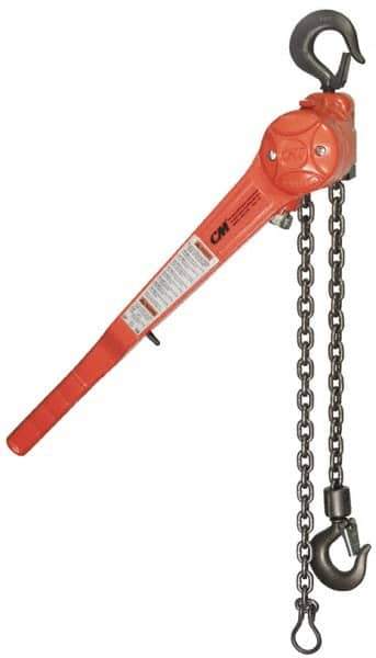 CM - 12,000 Lb Lifting Capacity, Lever Hoist - Made from Chain, 96 Lb Avg Pull to Lift Rated Load - Industrial Tool & Supply