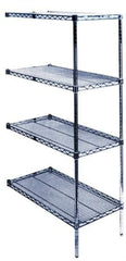 Value Collection - 4 Shelf Wire Shelving Unit - 24" Wide x 18" Deep x 74" High, - Industrial Tool & Supply