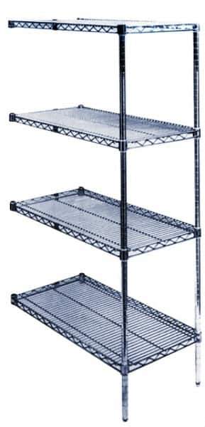 Value Collection - 4 Shelf Wire Shelving Unit - 48" Wide x 18" Deep x 63" High, - Industrial Tool & Supply