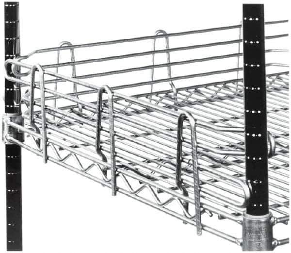 Value Collection - 48" Wide, 4" High, Open Shelving Accessory/Component - Chrome Finish, 1/2" Deep, Use with NuLine Units - Industrial Tool & Supply