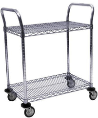 Value Collection - 600 Lb Capacity, 24" Wide x 72" Long x 39" High Wire Cart - 2 Shelf, Steel, Swivel Casters - Industrial Tool & Supply