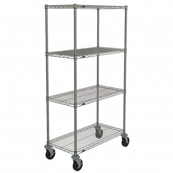 Metro - 600 Lb Capacity 4 Shelf Mobile Wire Shelving Unit - Add-On Unit - Industrial Tool & Supply
