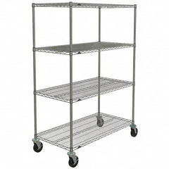 Metro - 600 Lb Capacity 4 Shelf Mobile Wire Shelving Unit - Add-On Unit - Industrial Tool & Supply