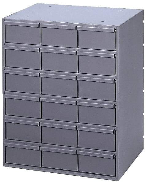 Durham - 18 Drawer, Small Parts Steel Storage Cabinet - 11-5/8" Deep x 17-1/4" Wide x 21-1/4" High - Industrial Tool & Supply