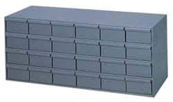 Durham - 24 Drawer, Small Parts Steel Storage Cabinet - 11-5/8" Deep x 33-3/4" Wide x 14-3/8" High - Industrial Tool & Supply