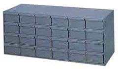 Durham - 24 Drawer, Small Parts Steel Storage Cabinet - 11-5/8" Deep x 33-3/4" Wide x 14-3/8" High - Industrial Tool & Supply
