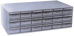 Durham - 18 Drawer, Small Parts Steel Storage Cabinet - 11-3/4" Deep x 33-3/4" Wide x 12-7/8" High - Industrial Tool & Supply