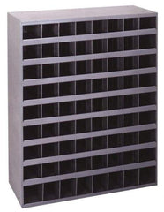 Durham - 72 Bin Bin Shelving Unit with Openings - 33-3/4 Inch Overall Width x 8-1/2 Inch Overall Depth x 42 Inch Overall Height, Gray Steel Bins - Industrial Tool & Supply