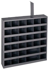Durham - 36 Bin Bin Shelving Unit with Removable Dividers - 23-3/4 Inch Overall Width x 4-3/4 Inch Overall Depth x 23-3/4 Inch Overall Height, Gray Steel Bins - Industrial Tool & Supply