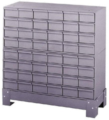 Durham - 48 Bin Bin Shelving Unit with Drawers - 34-1/8 Inch Overall Width x 12-1/4 Inch Overall Depth x 33-3/4 Inch Overall Height, Gray Steel Bins - Industrial Tool & Supply