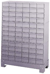 Durham - 72 Bin Bin Shelving Unit with Drawers - 34-1/8 Inch Overall Width x 12-1/4 Inch Overall Depth x 48-1/8 Inch Overall Height, Gray Steel Bins - Industrial Tool & Supply
