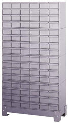 Durham - 96 Bin Bin Shelving Unit with Drawers - 34-1/8 Inch Overall Width x 12-1/4 Inch Overall Depth x 62-1/2 Inch Overall Height, Gray Steel Bins - Industrial Tool & Supply