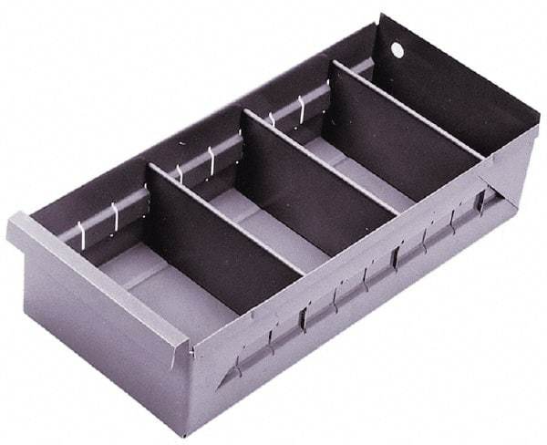 Durham - 11-3/4" Deep, Gray Steel Drawer Bin - 2-3/4" High x 5-3/8" Wide x 11-3/4" Long - Industrial Tool & Supply