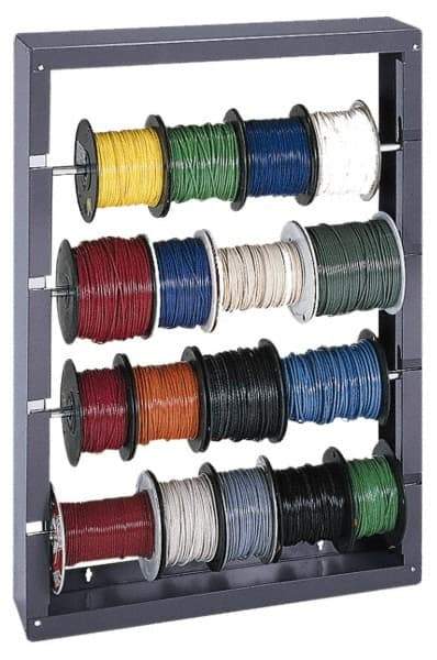 Durham - Gray Wire Spool Rack - 26-1/8" Wide x 37-1/8" High x 6" Deep - Industrial Tool & Supply