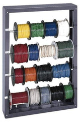 Durham - Gray Wire Spool Rack - 26-1/8" Wide x 37-1/8" High x 6" Deep - Industrial Tool & Supply