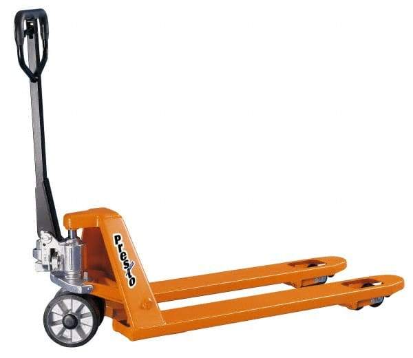 Presto Lifts - 5,000 Lb Capacity, 7-3/4" Lift Premium Quality Pallet Truck - 3-1/4" Min Lift Height, 48" Fork Length, 27" Overall Width - Industrial Tool & Supply