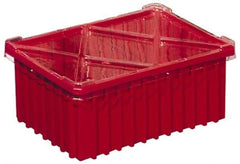 Akro-Mils - 0.59 Cu Ft, 40 Lb Load Capacity Red Polypropylene Dividable Container - Stacking, 16-1/2" Long x 10.9" Wide x 8" High - Industrial Tool & Supply