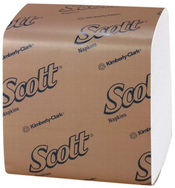 Scott - 17" Long x 17" Wide, 1/4 Fold Dinner Paper Napkins - 1 Ply, White - Industrial Tool & Supply
