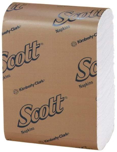 Scott - 8,000 Piece, 7" Long x 12" Wide, Low Fold Dispenser Snack Paper Napkins - 1 Ply - Industrial Tool & Supply